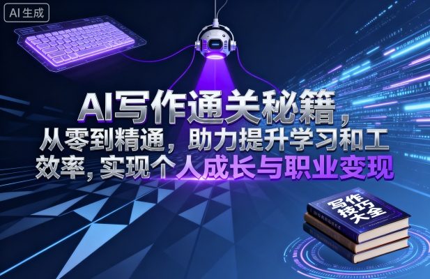 AI写作通关秘籍，从零到精通，助力提升学习和工作效率，实现个人成长与职业变现-凌云网创