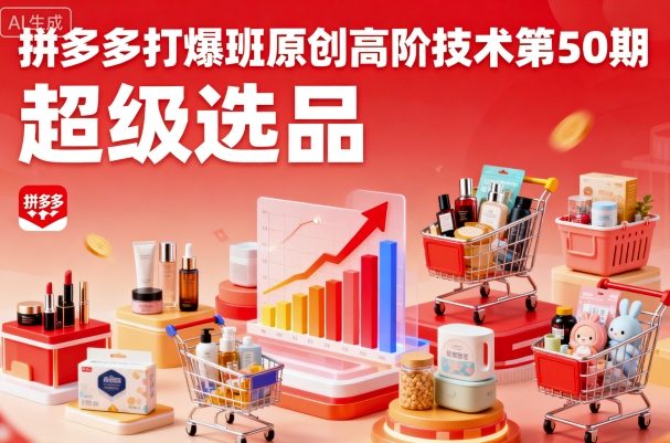 拼多多打爆班原创高阶技术第50期，超级选品-凌云网创