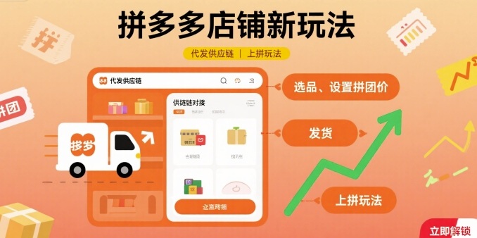 拼多多店铺新玩法，代发供应链上拼玩法-凌云网创
