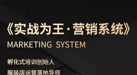 老杨·服装老板必修课《实战为王-营销系统》实现业绩被动式增长-凌云网创