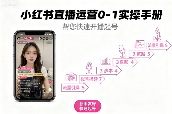 小红书直播运营0-1实操手册，帮您快速开播起号-凌云网创