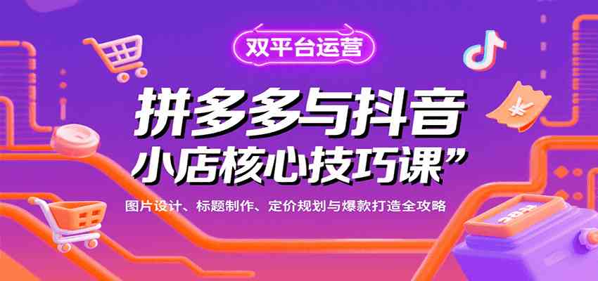 拼多多与抖音小店核心技巧课，图片设计、标题制作、定价规划与爆款打造全攻略-凌云网创