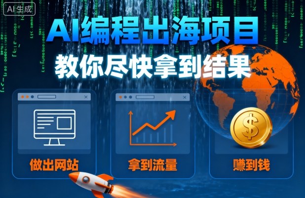 AI编程出海项目，教你尽快拿到结果-做出网站、拿到流量、賺到钱-凌云网创