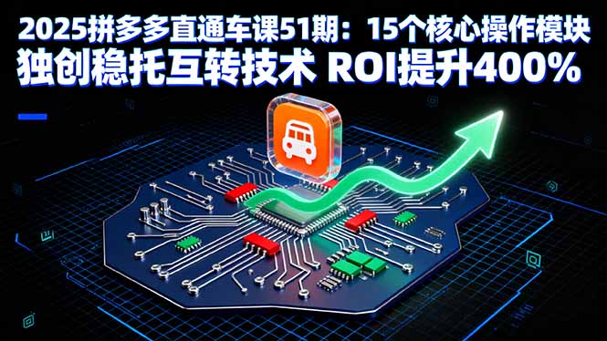 2025拼多多直通车课51期：15个核心操作模块 独创稳托互转技术 ROI提升400%-凌云网创