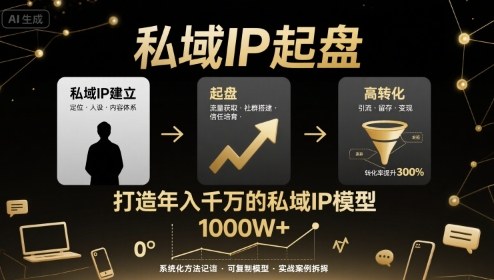 私域IP起盘，私域ip建立、起盘、高转化，打造年入千万的私域ip模型-凌云网创
