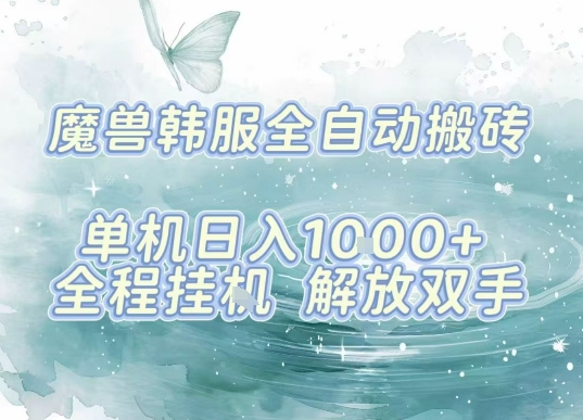 最新韩服游戏搬砖项目，全自动挂G运行，解放双手，无脑打金适合新手小白，单机日入1k【揭秘】-凌云网创