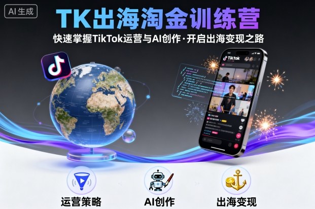 TK出海淘金训练营，助你快速掌握TikTok运营与AI创作，开启出海变现之路-凌云网创