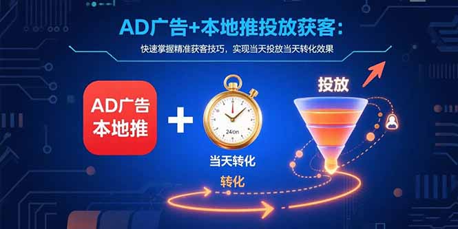 AD广告+本地推投放获客：快速掌握精准获客技巧，实现当天投放当天转化效果-凌云网创