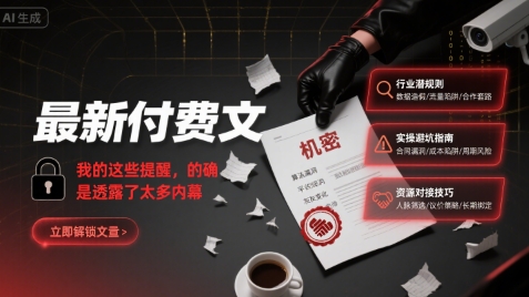 最新付费文：我的这些提醒，的确是透露了太多内幕-凌云网创