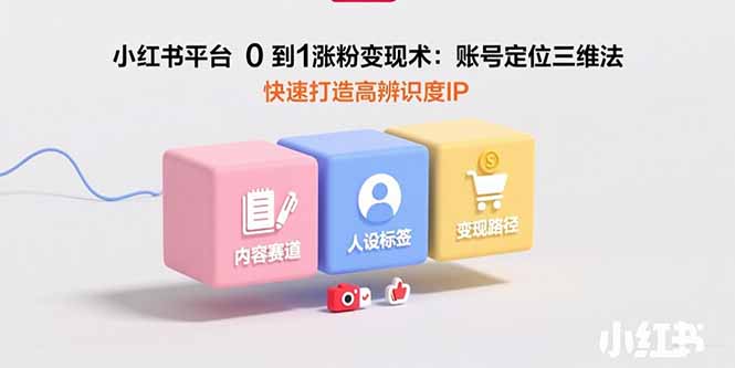 小红书平台0到1涨粉变现术：账号定位三维法，快速打造高辨识度IP-凌云网创