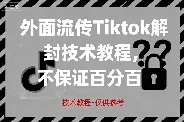 外面流传Tiktok解封技术教程，不保证百分百，具体自测-凌云网创