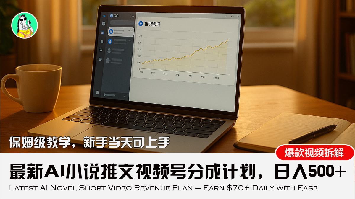 最新AI小说推文视频号分成计划，新手小白也能当天日入500+教程-凌云网创
