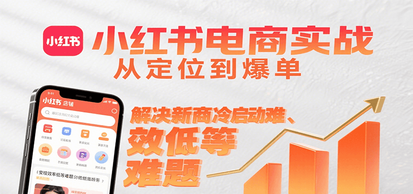 小红书电商实战，从定位到爆单解决新商冷启动难、变现效率低等难题-凌云网创