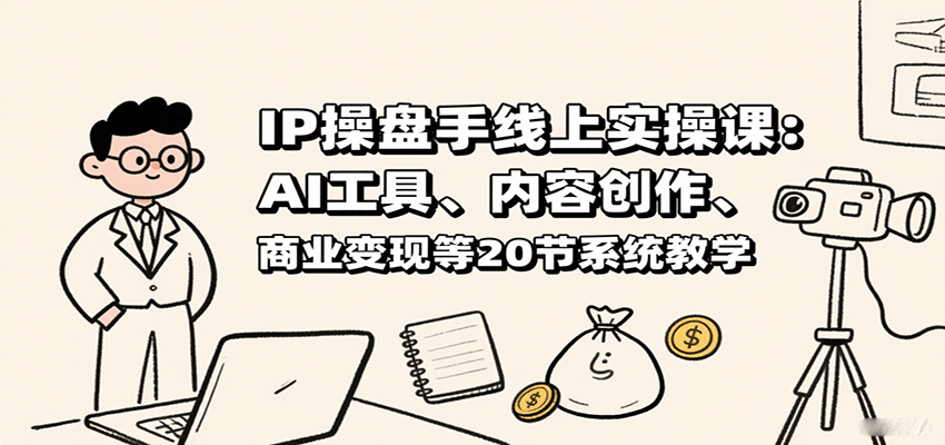 IP操盘手线上实操课：AI工具、内容创作、商业变现等20节系统教学-凌云网创