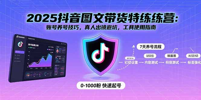 2025抖音图文带货特练营：账号养号技巧，真人出镜避坑，工具使用指南-凌云网创