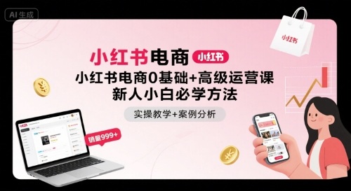 小红书电商0基础+高级运营课，新人小白必学方法，实操教学+案例分析-凌云网创