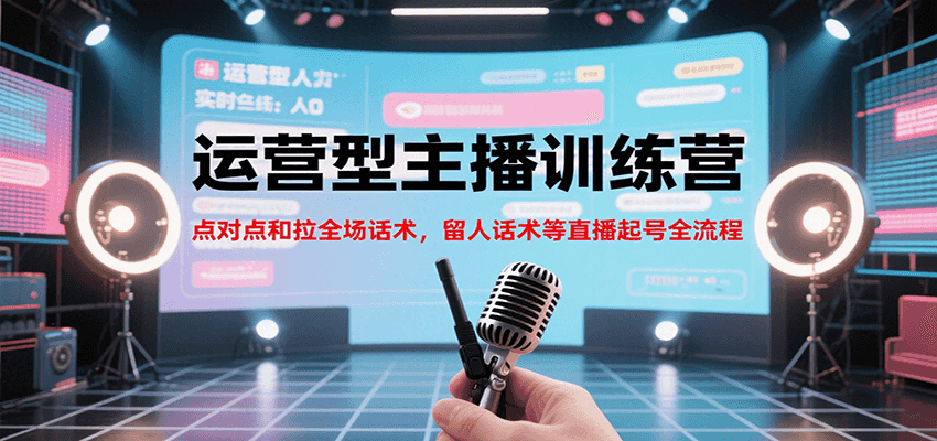 运营型主播训练营，点对点和拉全场话术，留人话术等直播起号全流程(更新8月)-凌云网创