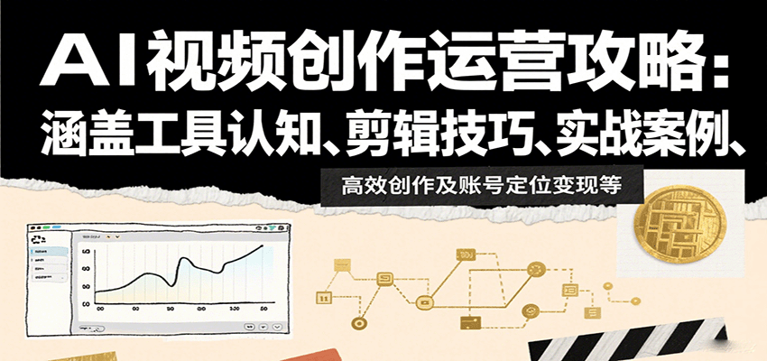 AI视频创作运营攻略：涵盖工具认知、剪辑技巧、实战案例、高效创作及账号定位变现等-凌云网创