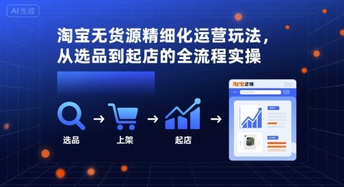 淘宝无货源精细化运营玩法，从选品到起店的全流程实操-凌云网创