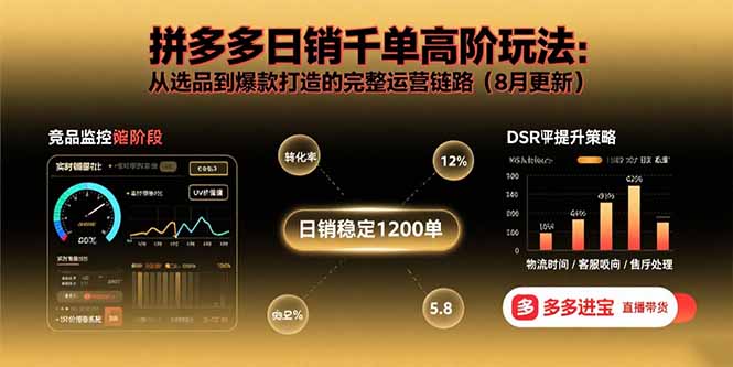 拼多多日销千单高阶玩法：从选品到爆款打造的完整运营链路(8月更新-凌云网创